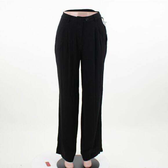 1.STATE Pleated Trousers in Rich Black - Picture 2 of 5